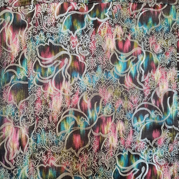 Chico's Metallic Thread Rayon/Silk Jacket vintage - Picture 6 of 8